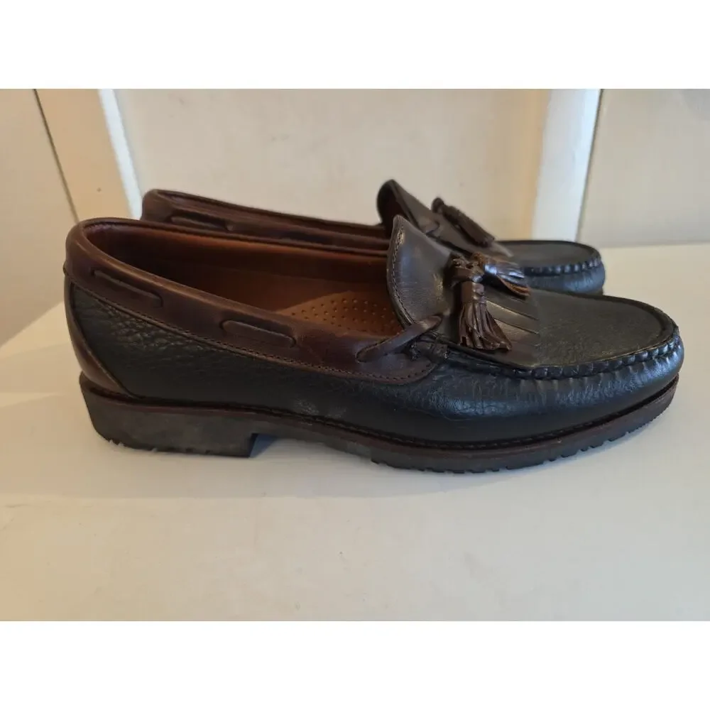 Allen Edmonds Nashua 42250 Men's Black Brown Leather Tassel Loafer Shoes Sz 10D